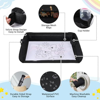 COOLBEBE Airplane Tray Table Cover, Foldable Travel Tray Cover - color: Black
