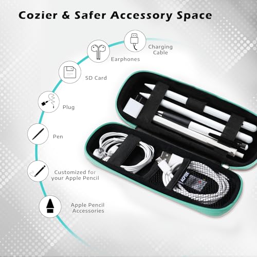 AGPTEK Case Holder for Apple Pencil, Slim PU Hard Leather Carrying Pouch - color: Green