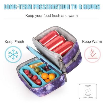 Tilami Rolling Backpack for Boys and Girls,Galaxy Purple - color: Galaxy Purple