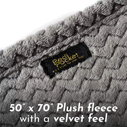 PediPocket Original Patented 50"x70" Light Sultry Smoke Blanket - color: Light Sultry Smoke
