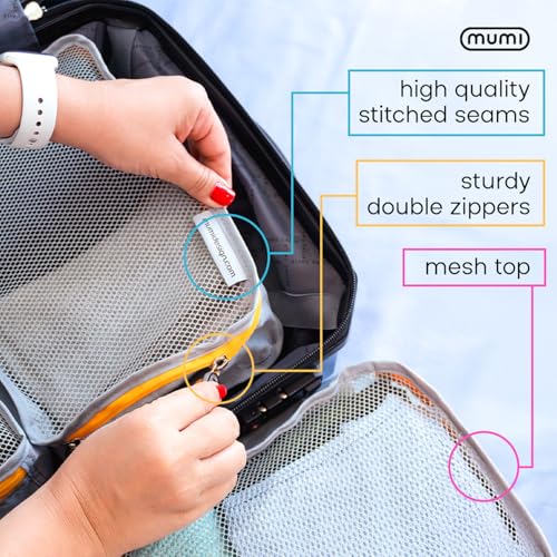 MUMI Packing Cubes for Travel - 5 Set Luggage Organizer Bags, Purple - color: purple
