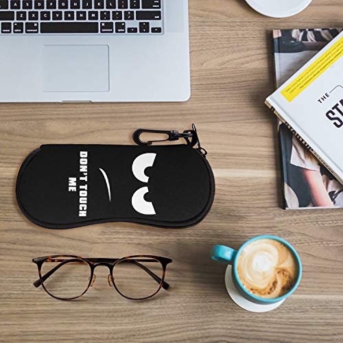 MoKo Sunglasses Soft Case Ultra Light Neoprene Zipper Eyeglass Case for Men Women - color: K-don't Touch Me