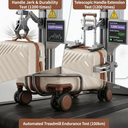 Rosamo 6-Piece Hard Shell Expandable Luggage Set, Airline Approved Carry-On - color: Beige