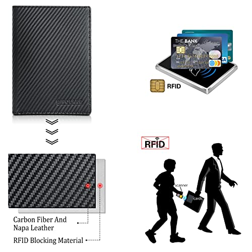 Polare Slim RFID Blocking Leather Passport Holder Travel Bifold Wallet For Men (Carbon Black) - color: Carbon Black