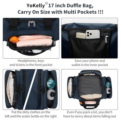Small Duffel Bag, 17 inch, Navy - color: Navy, size: 17 inch