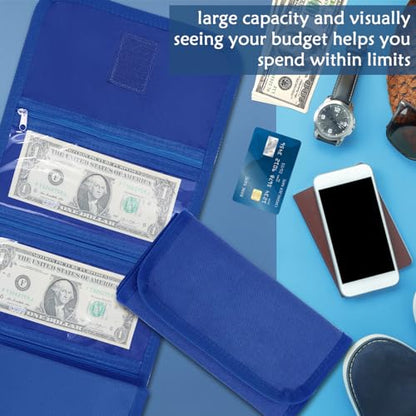 Money Organizer with Zipper,Cash Envelopes Budget Binder - color: Blue
