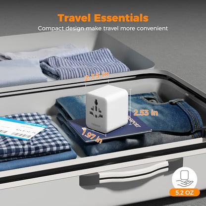 TESSAN Universal Travel Adapter, International Power Adapter - color: Grey-20W