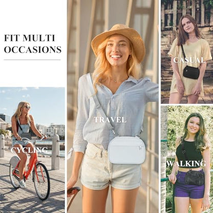 MAXTOP Small Crossbody Bags for Women Belt Bag Fanny Pack with Adjustable Strap - color: Silver Grey, style: Small Crossbody Bag