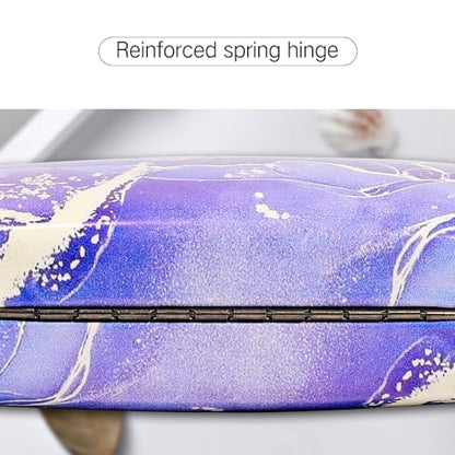 PERFECTSIGHT Hard Shell Eyeglasses Case, Kawaii Protective Glasses Case for Kids, Cute Eyeglass Case for Women Men Girls - color: Purple Marble