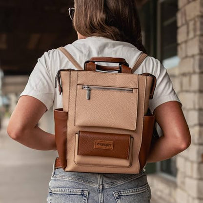 Montana West Wrangler Women Backpack Purse - color: D-classic Tan