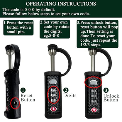 LAFENLIN TSA Padlock 4-Pack for Gun Cases, 3-Dial Combo Lock, Lime | TSA-approved Gun Case Lock for Rifle & Pistol Cases (No Key). Sturdy Alloy Body, Cut-resistant Steel Shaft, Weatherproof - color: Lime