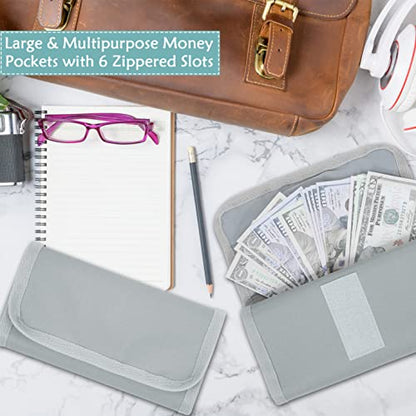 Money Organizer with Zipper,Cash Envelopes Budget Binder - color: Gray Green