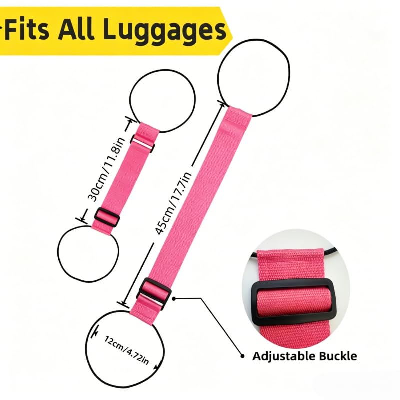 Adjustable Luggage Straps - color: 2pcs pink