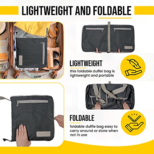 LEGEND 80L Foldable Duffle Bag With Shoe Compartment - Dark Gray - color: Dark Gray, size: 80L