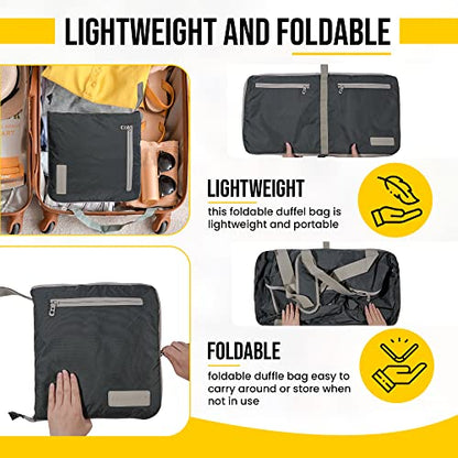 LEGEND 80L Foldable Duffle Bag With Shoe Compartment - Dark Gray - color: Dark Gray, size: 80L