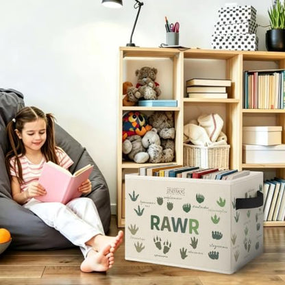 Dinosaur Nursery Dinotracks Rawr Storage Bins Box Collapsible Basket - color: Color39