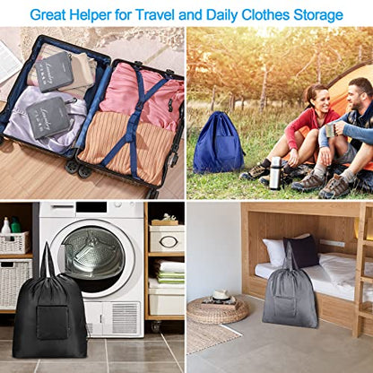 GOGOODA Travel Laundry Bags with Drawstring Closure XL Large with Handle - color: Black