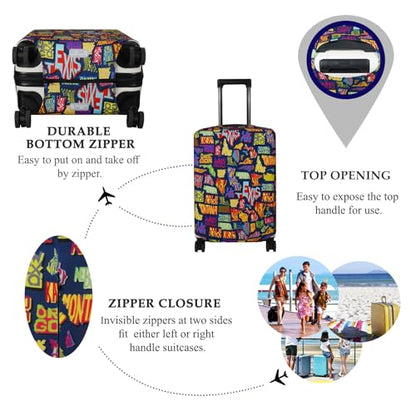 Explore Land Travel Luggage Cover Fits 31-32 inch Case (America Map, XL) - color: America Map, size: XL