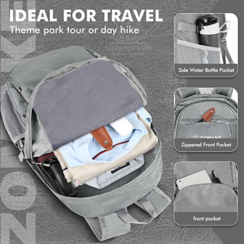 ZOMAKE Lightweight Packable Backpack 30L, Foldable Travel Hiking Daypack - color: Sliver Grey, size: 30L