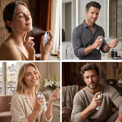 Refillable Perfume Bottle Atomizer 5ml 4-Pack Marble Travel Cologne Sprayer - color: Black,White,Grey,Blue