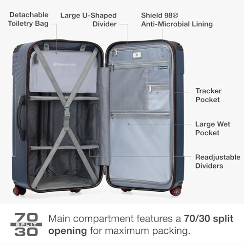 Traveler's Choice Maxporter II Polycarbonate Hardside Trunk with Spinner Wheels, Navy, 31-Inch Large Trunk - color: Navy, size: 31-inch Large Trunk
