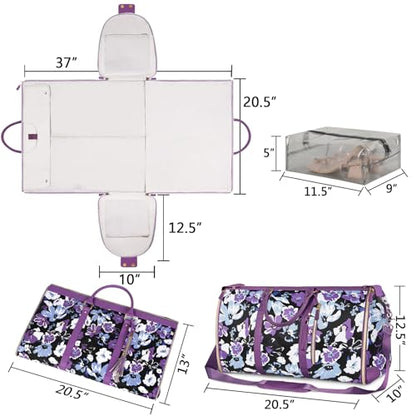 Carry On Garment Bag for Women, Convertible Garment Bag for Travel - color: Floral, style: Tote