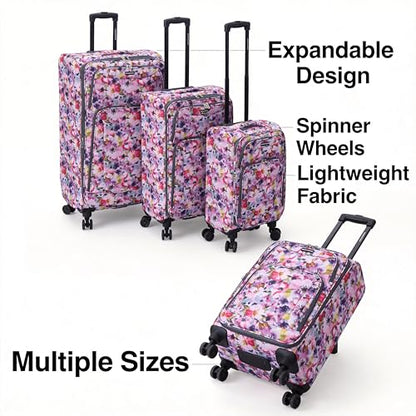 Karriage-Mate 4-Piece Expandable Softside Luggage Set with Spinner Wheels, Lightweight Travel Suitcases for Trips (WC) - color: WC