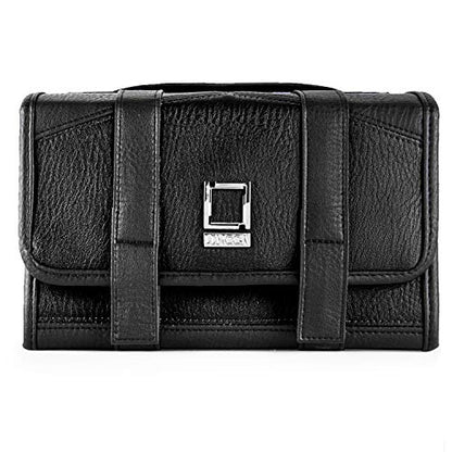 Vangoddy Compact Leatherette Dopp Kit for Men & Women, Black/Black - color: Black / Black