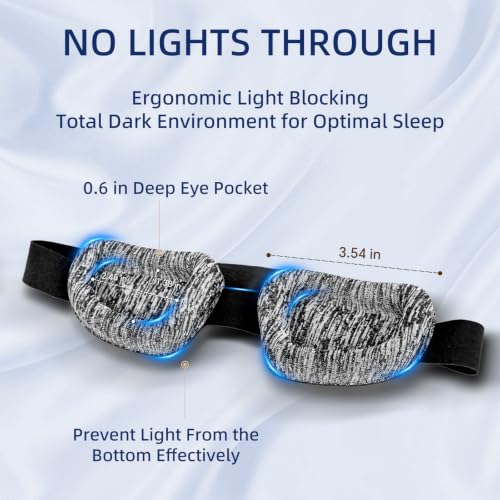 Sleep Mask for Men Women, Zero Pressure 3D Blackout Eye Mask - color: Linen