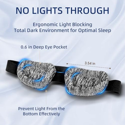 Sleep Mask for Men Women, Zero Pressure 3D Blackout Eye Mask - color: Linen