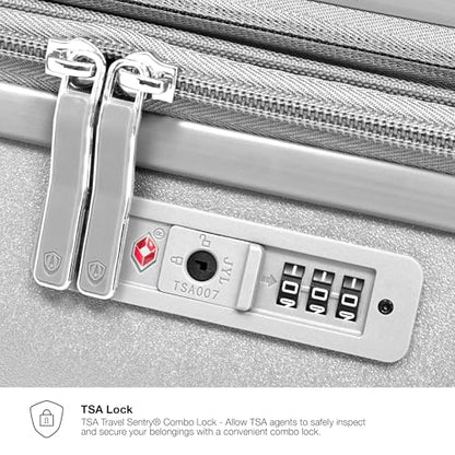 Traveler's Choice Elm 21" Carry-on Expandable Spinner Luggage Set - Matte Silver - color: Matte Silver, size: 21" Carry-On (1-Piece)