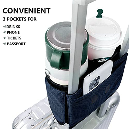 riemot Luggage Travel Cup Holder Free Hand Suitcase Drink Carrier Navy Blue - color: 4. Hook & Loop: Navy