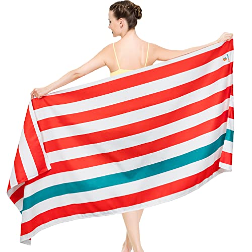 SUN CUBE Microfiber Beach Towel Quick Dry with Carry Bag, Red 78x35 Inch - color: Red, size: 78.00" x 35.00"