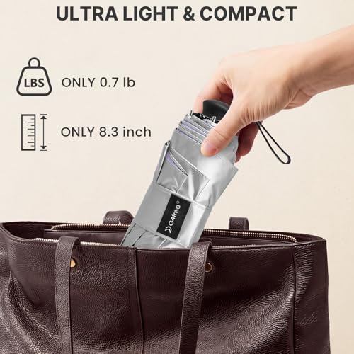 G4Free 46in Mini Sun Umbrella with Retractable Handle Umbrellas - color: Light Purple