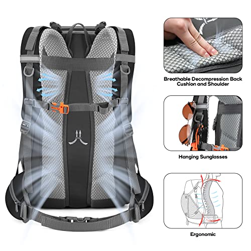 Maelstrom 40L Hiking Backpack, Lightweight Camping Daypack with Rain Cover - color: 40l Black, size: 40l