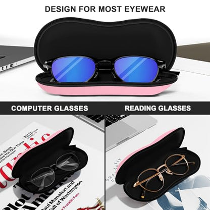 Sunglasses Soft Case, Ultra Light Portable Neoprene Zipper Glasses Case for Men Women - color: Pink