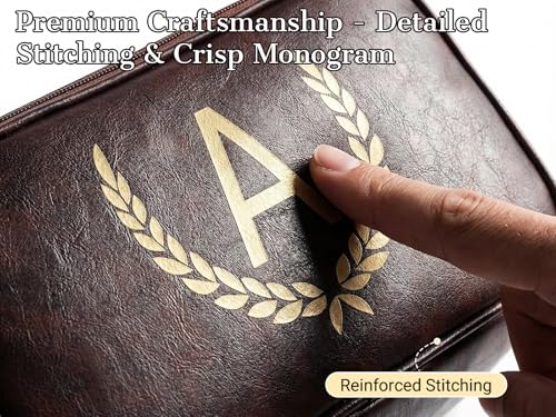 OXYEFEI Personalized Gifts for Men, Personalized Large Toiletry Bag for Men,Custom PU Leather Waterproof Mens Toiletry Travel with Initial Essential Dopp Kit Shaving Bag (G, Tea Brown) - color: Tea Brown, style: G