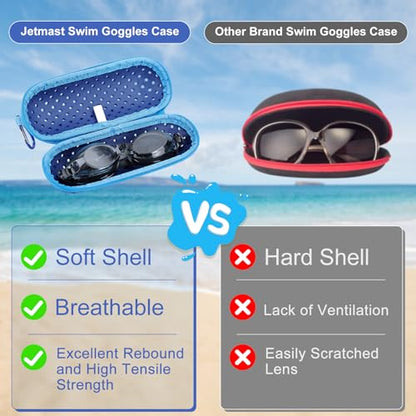 Swim Goggle Case, Protective Cases with Clip - color: Dark Blue