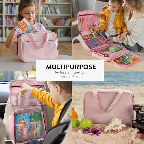Mothercould Large Kids Travel Organizer, Hanging Bag With Hook, Pink - color: Pink, size: Large