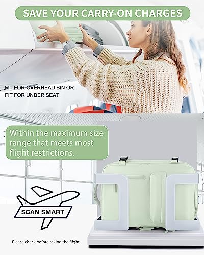 WONHOX Large Travel Laptop Backpack Expandable Flight Approved Backpack Carry on Backpack for Women Men Waterproof 17inch Laptop Daypack Hiking Work Backpack with Shoe Compartment Mint Green - color: A7-mintgreen