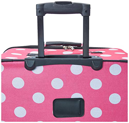 Rockland Vara Softside 3-Piece Upright Luggage Set, Expandable,Lightweight,Telescopic Handle,Wheel, Pink Dots, 20 inches,22 inches,28 inches - color: Pink Dot