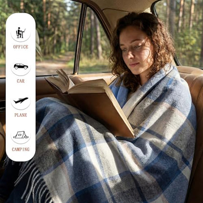 Soft Pure Wool Throw Blanket, Lightweight Warmth, Blue, 55"x83", - color: Ocean Cloud, size: Standard (1.5 lbs)