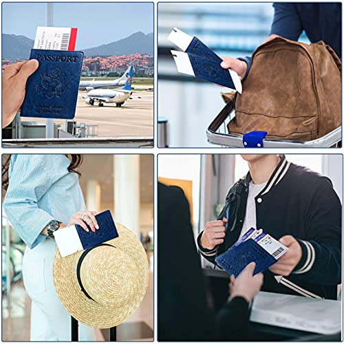 Passport Holder Wallet Cover Case RFID Blocking Slot Travel Accessories - color: Navy Blue