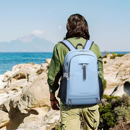 Lightweight Foldable 35L Everyday Backpack, Packable Daypack (Sky-Blue) - color: 35l-sky-blue