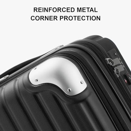 LEVEL8 Carry on Luggage Airline Approved, 20“ Expandable Carry on Suitcase - color: Black, size: 20 Inch - Expandable