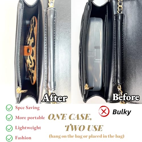 Eyewear Clutch Glasses Case with Clip Soft Leather Sunglasses Bag - color: Blk Green, size: X-Large, style: Leopard