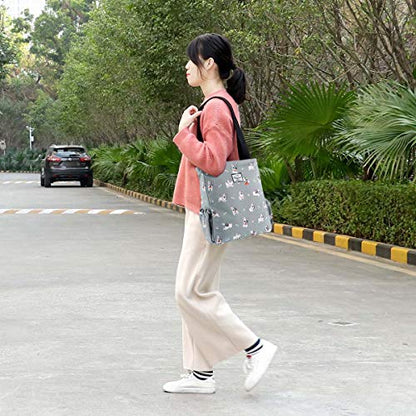 KAMO Floral Tote Bag - Waterproof Lightweight Handbags Travel Shoulder Bag for Hiking Yoga Gym Swimming Travel Beach - color: 0-gray