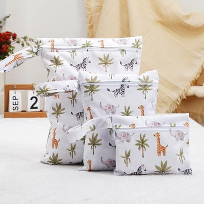Happy Flute 3 Set Wet Bag Storage Bag Zipper Waterproof Washable - color: EF643
