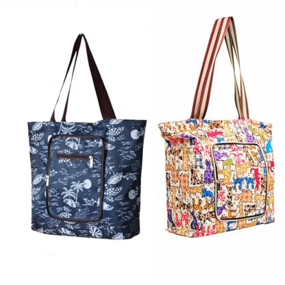 Reusable Shopping Bags Foldable Washable Waterproof Large Grocery Bags Heavy Duty Sturdy Daily Bags - color: Color 2