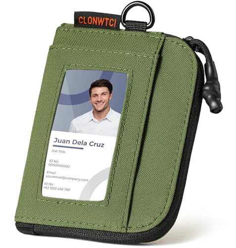 RFID Blocking Coin Pouch Wallet with Key Clip & ID Window for Men - color: Green